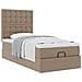 Letto Pouf con Materasso Cappucino 100x200 cm Similpelle - Foto miniatura 4