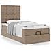Letto Pouf con Materasso Cappucino 100x200 cm Similpelle - Foto miniatura 5