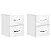 Mobiletto da notte a muro 2 pcs Bianco Lucido 34,5 x 33 x 40 cm - Foto miniatura 1