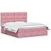 Letto con contenitore e materasso Rosa 180 x 200 cm Velluto - Foto miniatura 3