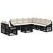 Set Divano da Giardino 10 pz Nero e Bianco Crema polyrattan - Foto miniatura 1