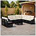 Set Divano da Giardino 10 pz Nero e Bianco Crema polyrattan - Foto miniatura 6
