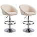 Set 2X Sgabelli Imbottiti Lounge Miami in Similpelle I Coppia Sgabelli Bar Cucina Poltroncine con Schienale E Poggiapiedi Crema - Foto miniatura 1