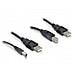 Cableset 2x USB-A / DC + USB-B, USB A, USB B, 0,3m - Foto miniatura 1