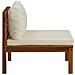 Set Divani da Giardino 2 pz con Cuscini Bianco Crema in Acacia - Foto miniatura 3