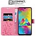 Custodia Compatibile Con Samsung Galaxy M21 / M30s In Rosa Fiore - Coperchio Protettivo In Design Floreale Con Chiusura Magnetica, Funzione Stand E Slot Per Carte - Foto miniatura 3