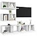 Set Mobili Porta TV 4 pz Bianco in Legno Multistrato - Foto miniatura 6