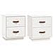 Comodini Bianchi 2 Pz 40x34x45 Cm In Legno Massello Di Pino - Foto miniatura 2