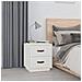 Comodini Bianchi 2 Pz 40x34x45 Cm In Legno Massello Di Pino - Foto miniatura 3