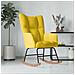 Sedia a Dondolo Giallo Senape in Velluto - Foto miniatura 3