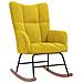 Sedia a Dondolo Giallo Senape in Velluto - Foto miniatura 1