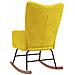 Sedia a Dondolo Giallo Senape in Velluto - Foto miniatura 8