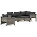 Set Divani da Giardino 5 pz con Cuscini in Polyrattan Grigio - Foto miniatura 2