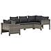 Set Divani da Giardino 5 pz con Cuscini in Polyrattan Grigio - Foto miniatura 3