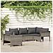 Set Divani da Giardino 5 pz con Cuscini in Polyrattan Grigio - Foto miniatura 1