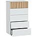 Cassettiera Wynne, Settimanale A 5 Cassetti, Mobile Comò Per Camera Da Letto, Comò Moderno, 61x40h109 Cm, Bianco E Rovere - Foto miniatura 2