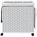 Cesto Portabiancheria Con Ruote Bianco 60x35x60,5 Cm Rattan - Foto miniatura 3