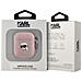 Custodia Per Airpods 1 / 2 Monogram Con Design A Testa Di Karl In Rilievo, Rosa - Foto miniatura 3