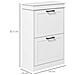 Scarpiera Moderna con 2 Cassetti Ribaltabili per 10 Paia di Scarpe e Ripiano Regolabile, 54x24x82.5cm, Bianco - Foto miniatura 2