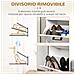 Scarpiera Moderna con 2 Cassetti Ribaltabili per 10 Paia di Scarpe e Ripiano Regolabile, 54x24x82.5cm, Bianco - Foto miniatura 5