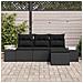 Set di Divani da Giardino a 4 Pezzi con Cuscini Rattan Nero Polietilene - Foto miniatura 3