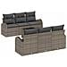 Set Divano da Giardino 7 Pezzi con Cuscini Rattan Poliestere Grigio - Foto miniatura 1