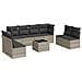 Set Divano da Giardino 9pz con Cuscini Grigio Chiaro Polyrattan - Foto miniatura 1