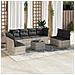 Set Divano da Giardino 9pz con Cuscini Grigio Chiaro Polyrattan - Foto miniatura 2