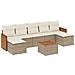 Set Divano da Giardino 8 pz con Cuscini Beige in Polyrattan - Foto miniatura 1