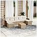 Set Divano da Giardino 8 pz con Cuscini Beige in Polyrattan - Foto miniatura 2