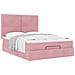 Struttura Letto Pouf con Materassi Rosa 140x200 cm in Velluto - Foto miniatura 5