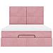 Struttura Letto Pouf con Materassi Rosa 140x200 cm in Velluto - Foto miniatura 7