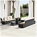 Set Divano da Giardino con cuscino 10 pcs Nero Poly Rattan - Foto miniatura 2