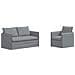 Divano 2 pcs Grigio chiaro 196 x 82 x 85 cm Tessuto - Foto miniatura 1