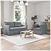 Divano 2 pcs Grigio chiaro 196 x 82 x 85 cm Tessuto - Foto miniatura 2
