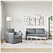 Divano 2 pcs Grigio chiaro 196 x 82 x 85 cm Tessuto - Foto miniatura 3