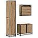 Set di mobili per il bagno con porta 3 pcs Rovere artigianale - Foto miniatura 9