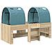 Letto Alto per Bambini con Tunnel 3 pz Rovere Sonoma e Azzurro - Foto miniatura 3