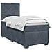 Letto box spring con materasso Grigio Scuro 90 x 200 cm Velluto - Foto miniatura 3