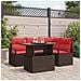 Set Divano da Giardino 5 pz Marrone Poly Rattan - Foto miniatura 6