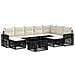 Set Divano da Giardino 10 pz Nero e Bianco Crema polyrattan - Foto miniatura 1