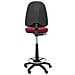 T04cp Sgabello Ergonomico, Altezza Regolabile E Anello Poggiapiedi Granata - Foto miniatura 4