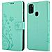Cadorabo Custodia Compatibile Con Samsung Galaxy M21 / M30s In Turchese Fiore - Coperchio Protettivo In Design Floreale Con Chiusura Magnetica, Funzione Stand E Slot Per Carte - Foto miniatura 8