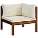 Set Divani Da Giardino 6 Pz Con Cuscini Crema In Legno Acacia - Foto miniatura 5