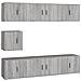 Set Di Mobili Porta Tv 7 Pz Grigio Sonoma In Legno Multistrato - Foto miniatura 2