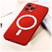 Cover Magsafe Per Iphone 12 Pro Max Soft-touch Bordi Rialzati Anti-shock Rossa - Foto miniatura 3