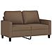 Divano A 2 Posti Marrone 120 Cm In Tessuto - Foto miniatura 2