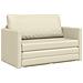 Divano Letto a Pavimento 2-in-1 Crema 124x71x78 cm Pelle Sintetica - Foto miniatura 1