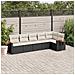 Set Divano da Giardino 6 pz con Cuscini Nero in Polyrattan - Foto miniatura 2