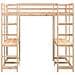 Letto Soppalco con Scrivania e Scala 180x200 cm Massello Pino - Foto miniatura 5